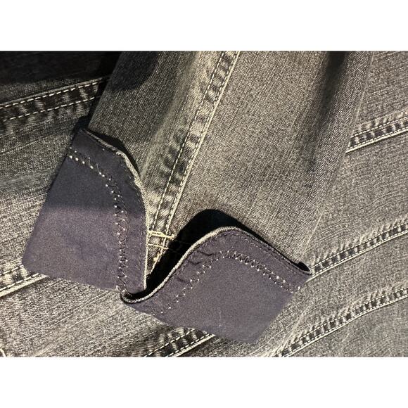 Tahari Jean Jacket S/P Embellished Sparkle Snap Close Medium Wash - Picture 16 of 16